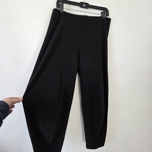 Elm Design Barrel Balloon Pants Black Flat Waist Trousers Minimalist Women M